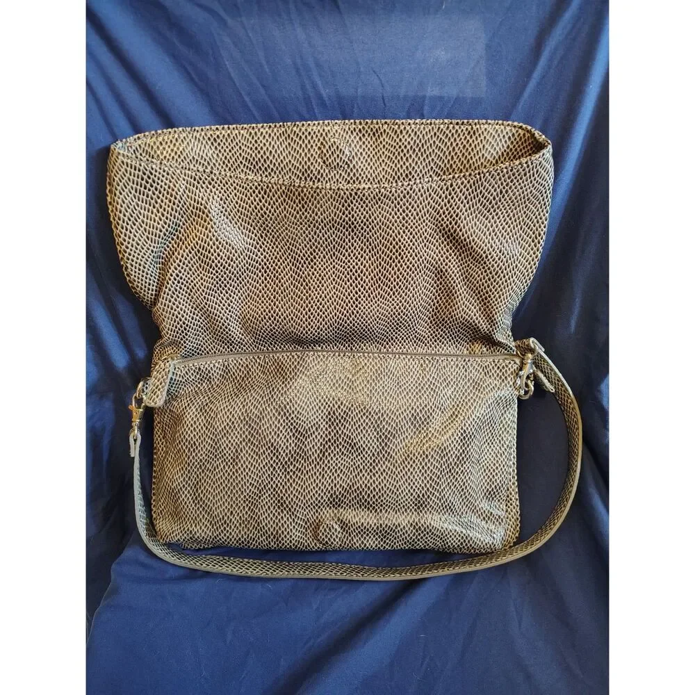 Worthington Evening Fog faux snake gathered front‎ Purse